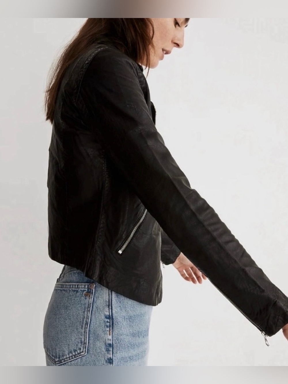 Washed Leather Moto Jacket by Madewell - Picture 3 of 11